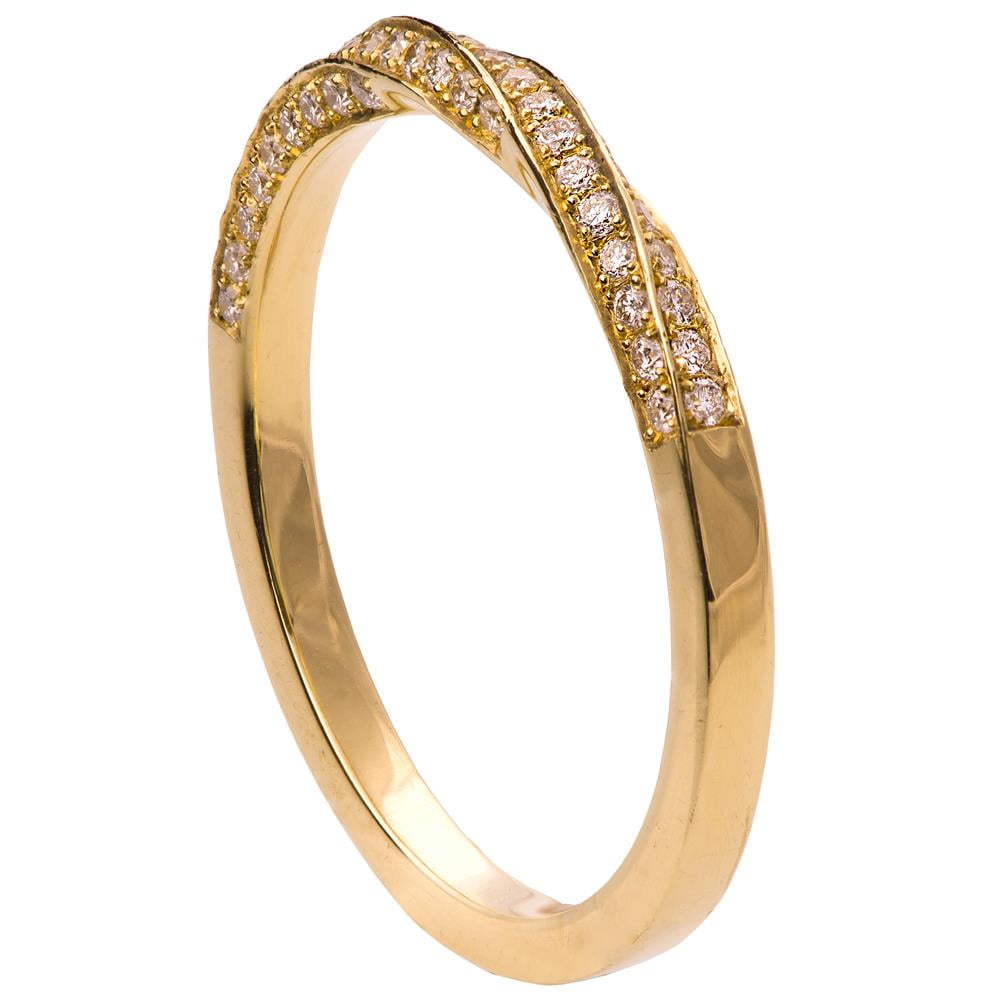 Mobius Diamond Ring Yellow Gold 2 - Doron Merav