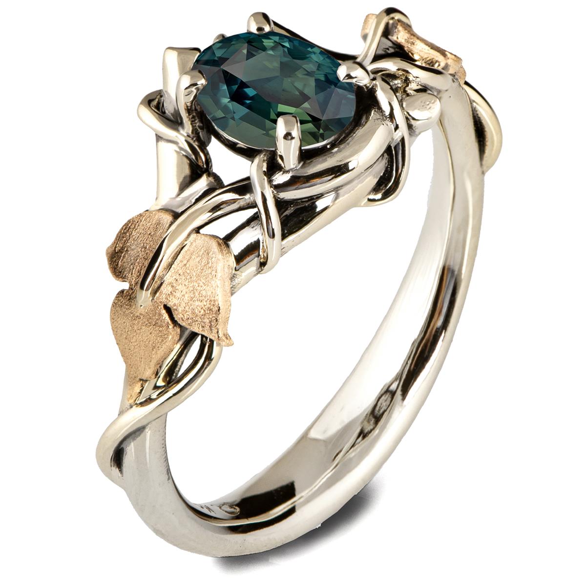 Black Gold Princess Cut Emerald Engagement Ring │Vidar Boutique